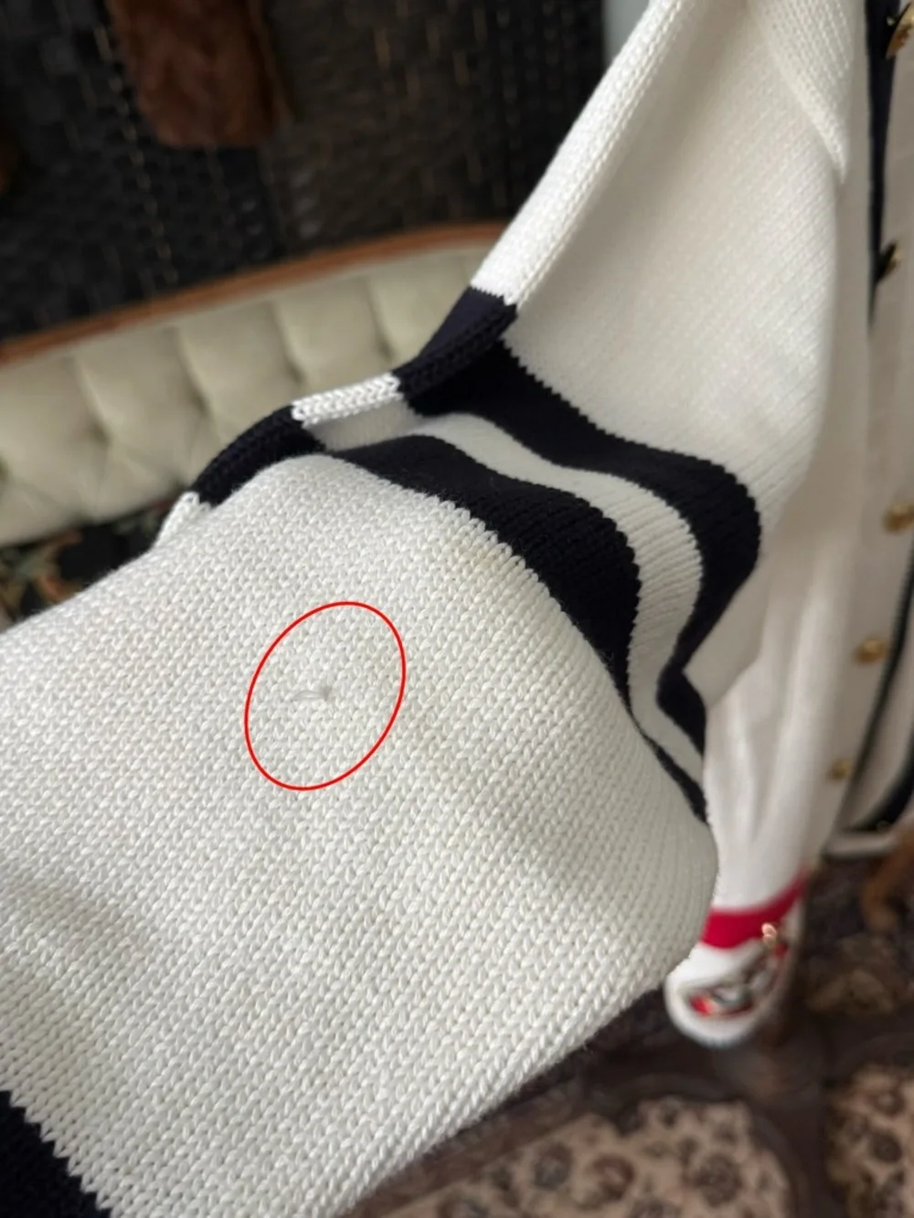 ⚓️ Vintage Nautical Gold Button Cardigan ⚓️ Tess Designs Bermuda XL 100% Cotton - Picture 11 of 13